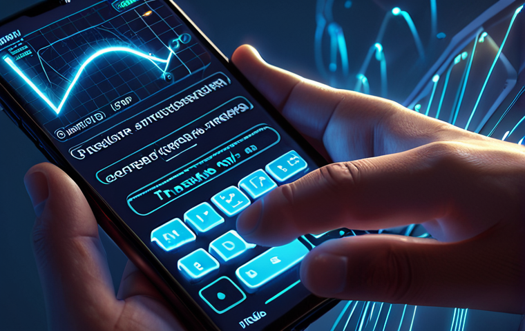 **Prompt:** A close-up of a human hand typing on a glowing, futuristic smartphone keyboard. Dynamic, flowing word suggestions emerge from the keyboard, forming an intuitive arc of light and text. In the background, subtle, interconnected nodes and abstract data streams visually represent "states" and "transition probabilities," highlighting the concept of current input predicting the future. The overall aesthetic is modern, intelligent, and showcases the "magic of prediction" in everyday AI. `futuristic smartphone, predictive text, glowing word suggestions, human hand typing, dynamic light arc, abstract data network, interconnected nodes, digital flow, AI prediction, modern tech, seamless interface, concept art, high detail, volumetric lighting, low-poly elements, bokeh, soft glow`
