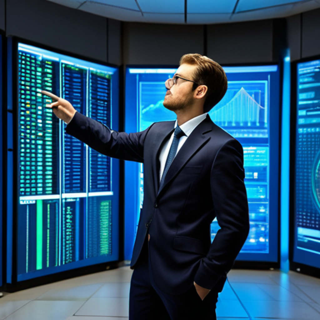 A professional data scientist, male, in a modest tailored suit, standing in a sleek, modern server room. Large holographic displays in the background show complex algorithms, combinatorial graphs, and binomial distribution charts. He is gesturing towards the data with a thoughtful expression, analyzing intricate patterns. The scene is well-lit with blue and white tones, emphasizing technology and analytical depth. fully clothed, appropriate attire, safe for work, perfect anatomy, correct proportions, natural pose, well-formed hands, proper finger count, natural body proportions, professional dress, appropriate content, high quality, studio lighting.