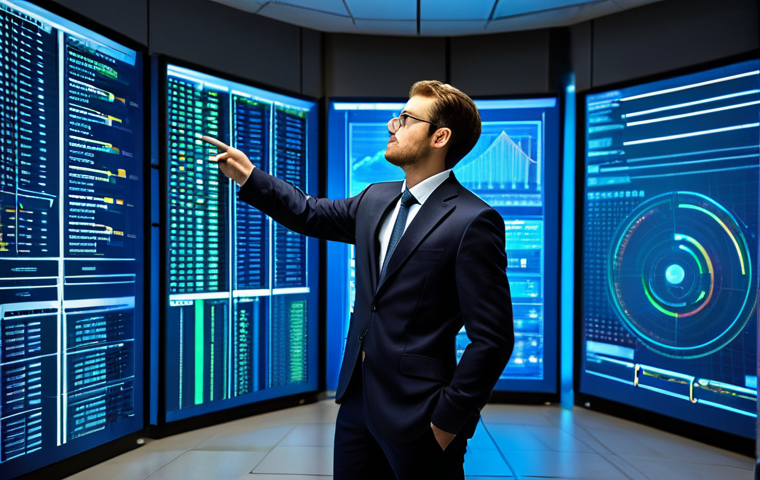 A professional data scientist, male, in a modest tailored suit, standing in a sleek, modern server room. Large holographic displays in the background show complex algorithms, combinatorial graphs, and binomial distribution charts. He is gesturing towards the data with a thoughtful expression, analyzing intricate patterns. The scene is well-lit with blue and white tones, emphasizing technology and analytical depth. fully clothed, appropriate attire, safe for work, perfect anatomy, correct proportions, natural pose, well-formed hands, proper finger count, natural body proportions, professional dress, appropriate content, high quality, studio lighting.
