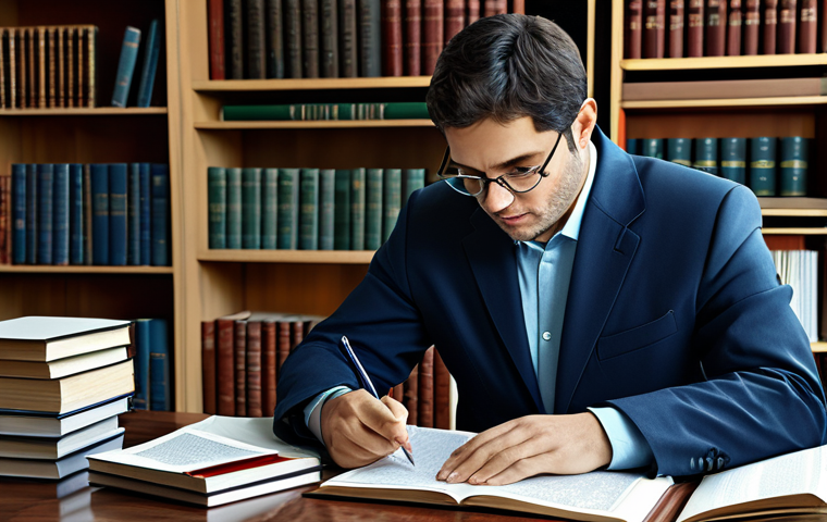 수학과 금융공학 - "A financial analyst in a modern office, studying market trends and using statistical software, well...