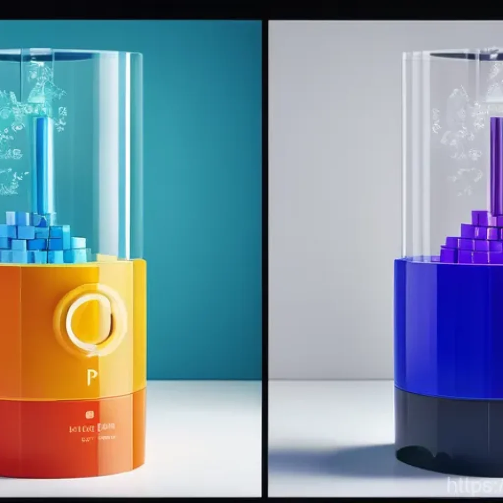 NP 문제와 P vs NP 문제 - **Prompt:** A visually striking split image depicting the core concept of the P vs NP problem. On th...